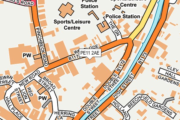 PE11 2AE map - OS OpenMap – Local (Ordnance Survey)