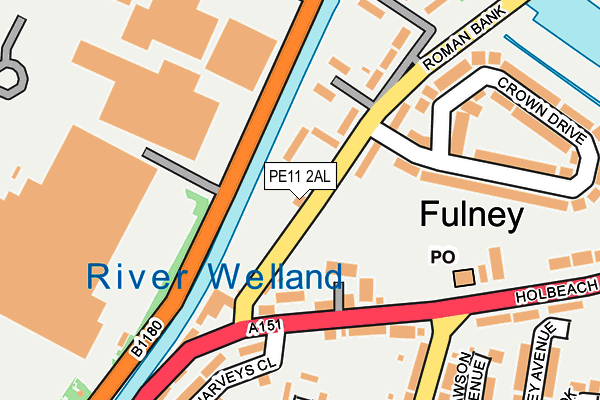 PE11 2AL map - OS OpenMap – Local (Ordnance Survey)