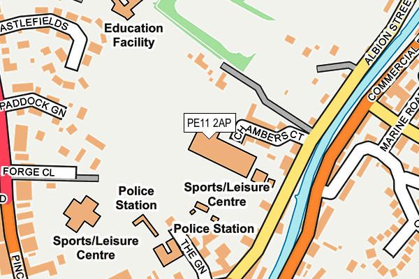 PE11 2AP map - OS OpenMap – Local (Ordnance Survey)