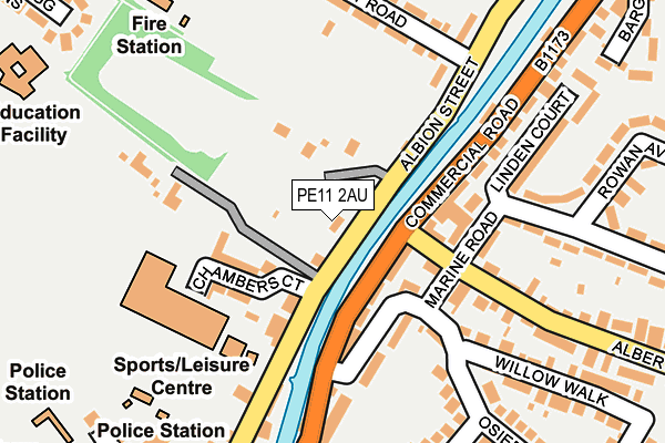 PE11 2AU map - OS OpenMap – Local (Ordnance Survey)