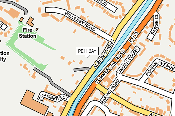 PE11 2AY map - OS OpenMap – Local (Ordnance Survey)