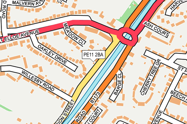 PE11 2BA map - OS OpenMap – Local (Ordnance Survey)
