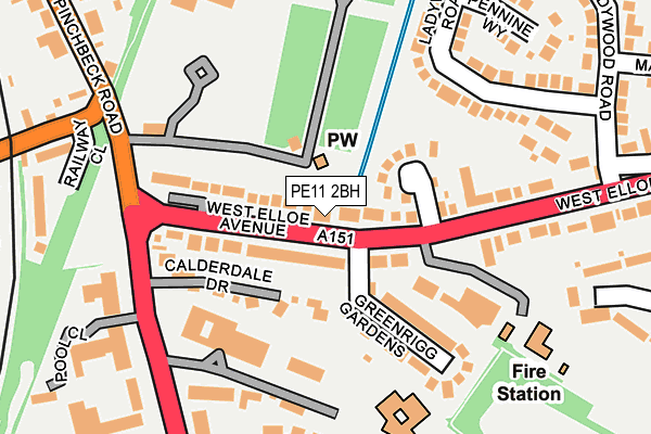 PE11 2BH map - OS OpenMap – Local (Ordnance Survey)