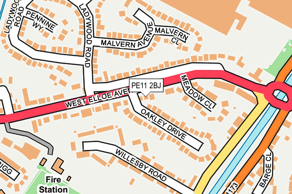 PE11 2BJ map - OS OpenMap – Local (Ordnance Survey)