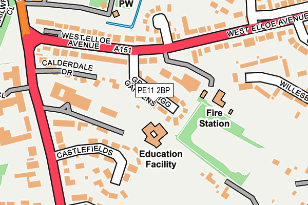 PE11 2BP map - OS OpenMap – Local (Ordnance Survey)