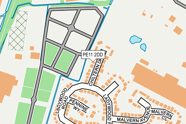 PE11 2DD map - OS OpenMap – Local (Ordnance Survey)