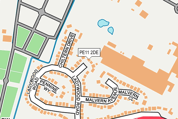 PE11 2DE map - OS OpenMap – Local (Ordnance Survey)