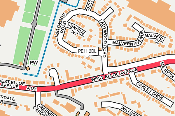 PE11 2DL map - OS OpenMap – Local (Ordnance Survey)