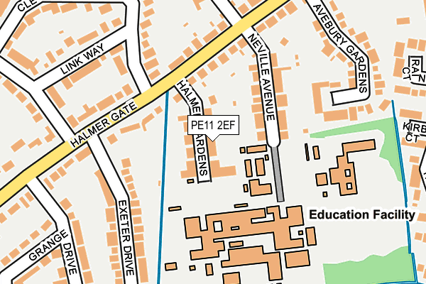 PE11 2EF map - OS OpenMap – Local (Ordnance Survey)