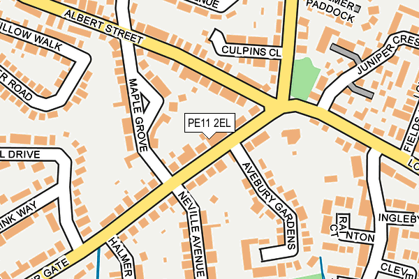 PE11 2EL map - OS OpenMap – Local (Ordnance Survey)