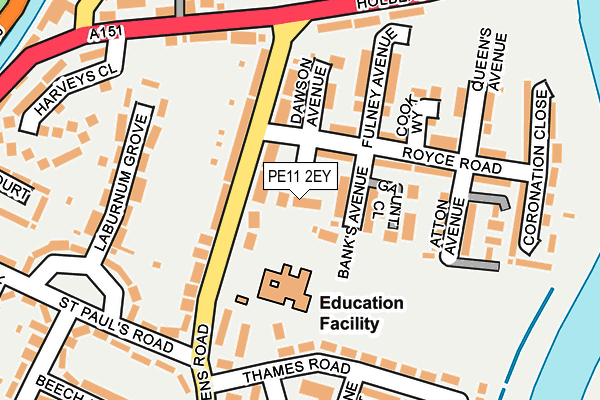 PE11 2EY map - OS OpenMap – Local (Ordnance Survey)