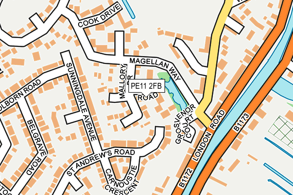 PE11 2FB map - OS OpenMap – Local (Ordnance Survey)