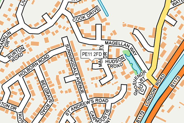 PE11 2FD map - OS OpenMap – Local (Ordnance Survey)