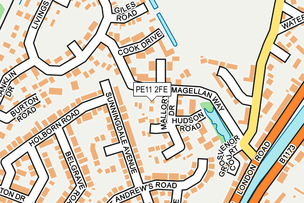 PE11 2FE map - OS OpenMap – Local (Ordnance Survey)