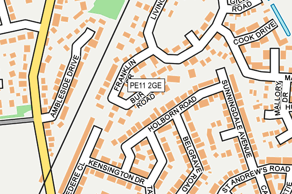 PE11 2GE map - OS OpenMap – Local (Ordnance Survey)