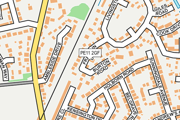 PE11 2GF map - OS OpenMap – Local (Ordnance Survey)