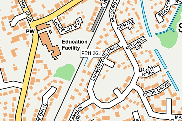 PE11 2GJ map - OS OpenMap – Local (Ordnance Survey)