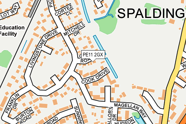 PE11 2GX map - OS OpenMap – Local (Ordnance Survey)