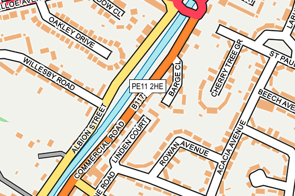 PE11 2HE map - OS OpenMap – Local (Ordnance Survey)