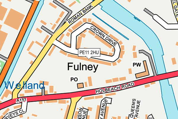 PE11 2HU map - OS OpenMap – Local (Ordnance Survey)