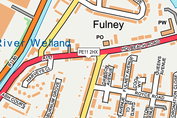 PE11 2HX map - OS OpenMap – Local (Ordnance Survey)