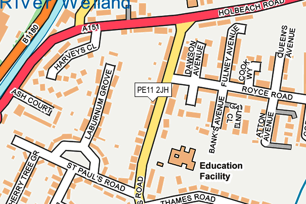 PE11 2JH map - OS OpenMap – Local (Ordnance Survey)