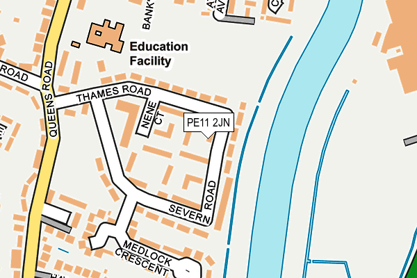 PE11 2JN map - OS OpenMap – Local (Ordnance Survey)