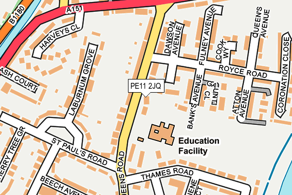 PE11 2JQ map - OS OpenMap – Local (Ordnance Survey)