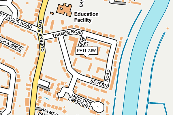 PE11 2JW map - OS OpenMap – Local (Ordnance Survey)