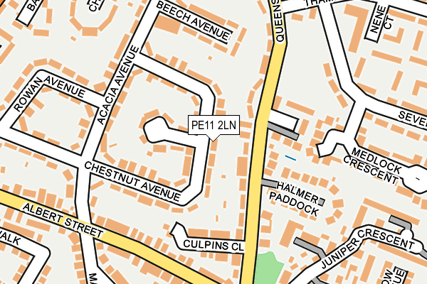 PE11 2LN map - OS OpenMap – Local (Ordnance Survey)