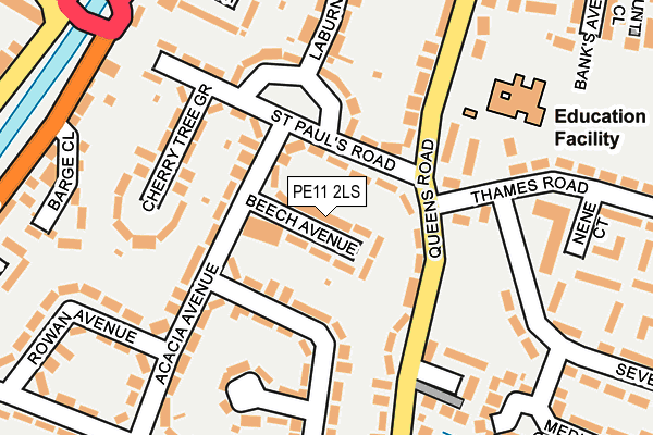 PE11 2LS map - OS OpenMap – Local (Ordnance Survey)