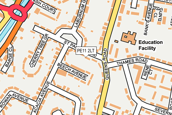 PE11 2LT map - OS OpenMap – Local (Ordnance Survey)