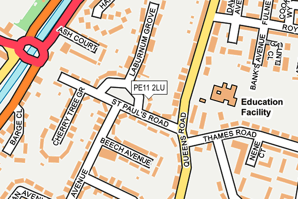 PE11 2LU map - OS OpenMap – Local (Ordnance Survey)