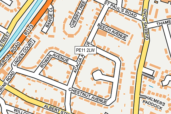 PE11 2LW map - OS OpenMap – Local (Ordnance Survey)