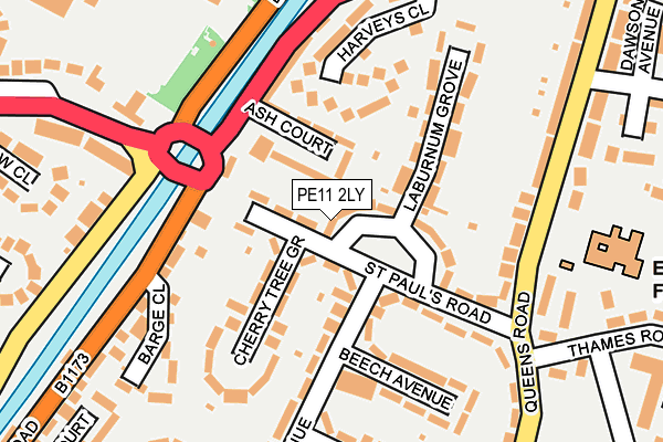PE11 2LY map - OS OpenMap – Local (Ordnance Survey)