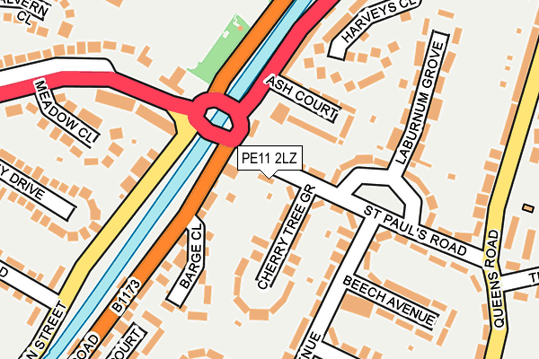 PE11 2LZ map - OS OpenMap – Local (Ordnance Survey)