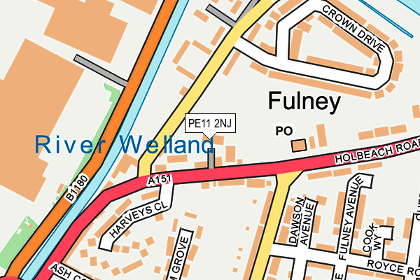 PE11 2NJ map - OS OpenMap – Local (Ordnance Survey)