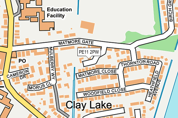 PE11 2PW map - OS OpenMap – Local (Ordnance Survey)