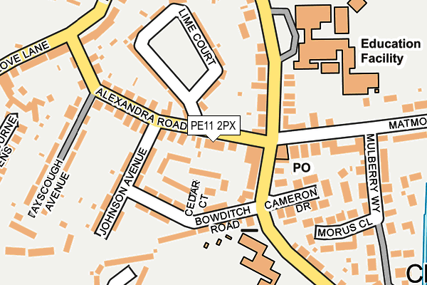 PE11 2PX map - OS OpenMap – Local (Ordnance Survey)