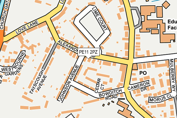 PE11 2PZ map - OS OpenMap – Local (Ordnance Survey)