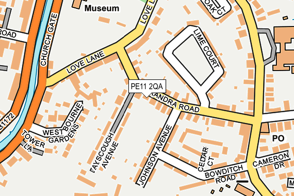 PE11 2QA map - OS OpenMap – Local (Ordnance Survey)