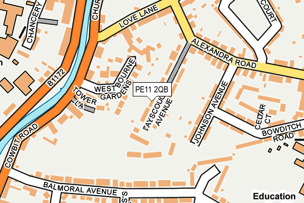 PE11 2QB map - OS OpenMap – Local (Ordnance Survey)