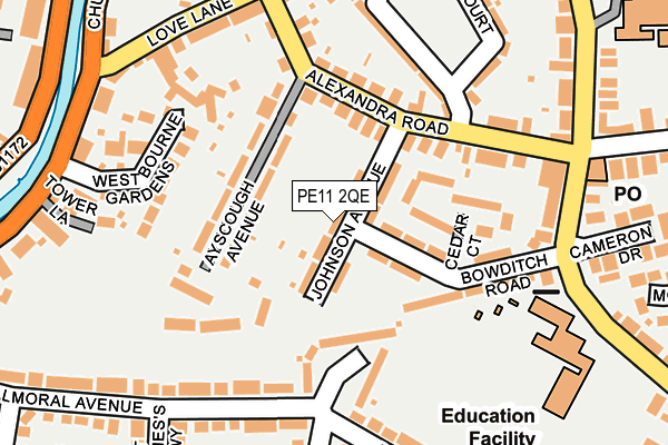 PE11 2QE map - OS OpenMap – Local (Ordnance Survey)