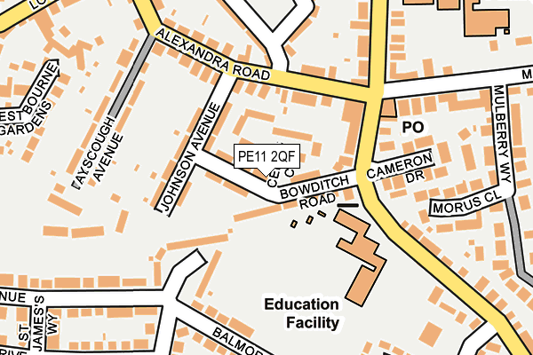 PE11 2QF map - OS OpenMap – Local (Ordnance Survey)