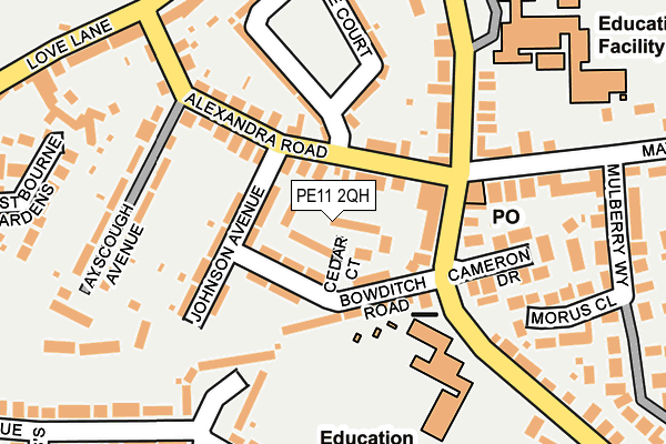 PE11 2QH map - OS OpenMap – Local (Ordnance Survey)