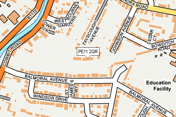 PE11 2QR map - OS OpenMap – Local (Ordnance Survey)