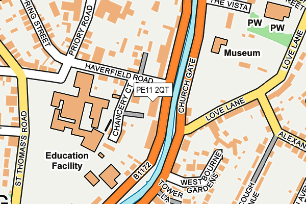 PE11 2QT map - OS OpenMap – Local (Ordnance Survey)