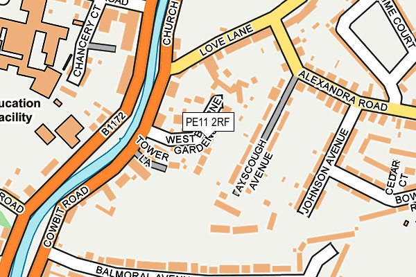 PE11 2RF map - OS OpenMap – Local (Ordnance Survey)