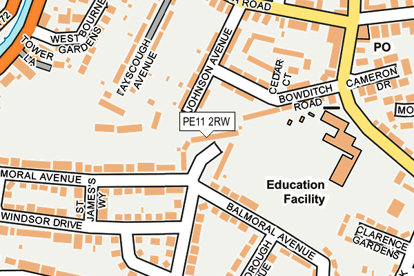 PE11 2RW map - OS OpenMap – Local (Ordnance Survey)