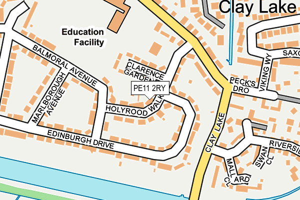 PE11 2RY map - OS OpenMap – Local (Ordnance Survey)
